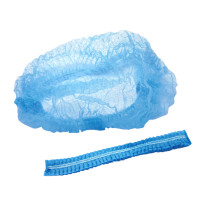Disposable medical cap with blue elastic band, 1 pcs.