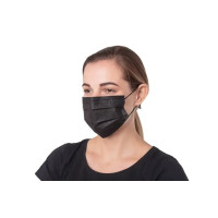 Black disposable protective masks, pack of 50 pcs.