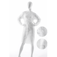 Одноразовый халат с длинным рукавом, белый