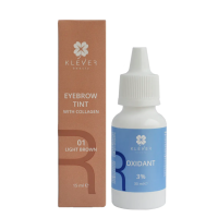 Klever Beauty Eyebrow Tint 01 Light Brown, 15 ml + 3% Developer, 30 ml Set