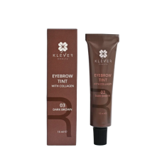 Farba do brwi z kolagenem Klever Beauty, 03 Dark Brown (ciemny brąz), 15 ml