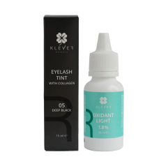 Zestaw do koloryzacji rzęs Klever Beauty 05 Deep Black z oksydantem 1,8%