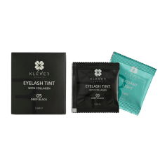 Farba do rzęs z kolagenem Klever Beauty w saszetce, 05 Deep Black (głęboka czerń)