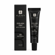Farba do rzęs z kolagenem Klever Beauty, 05 Deep Black (głęboka czerń), 15 ml