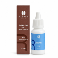 Zestaw Klever Beauty: farba do brwi 03 Dark Brown, 15 ml + oksydant 3%, 30 ml