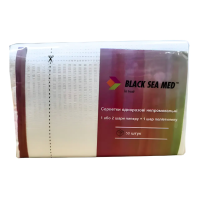 Нагрудники стоматологічні, тришарові, серветки BLACKSEAMED™, білі, 10 шт