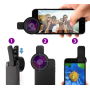 Лінза для телефону Apexel APL-0.45WM Deluxe Lens Clip Kit 2 in 1, набір лінз, об'єктивів для телефона, смартфона