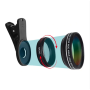 Лінза для телефону Apexel APL-0.45WM Deluxe Lens Clip Kit 2 in 1, набір лінз, об'єктивів для телефона, смартфона