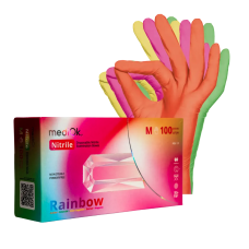 Рукавички нітрилові AMPRI Nitrile Style,100 шт., Rainbow. Розмір М
