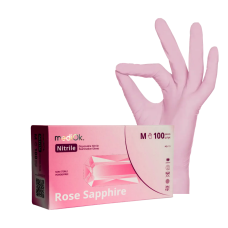 Рукавички нітрилові AMPRI Nitrile Style,100 шт, ROSE SAPPHIRE Розмір М