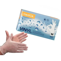 Рукавички вінілові MediOk Vinyl (100 шт./50 пар), прозорі, Прозорий, M