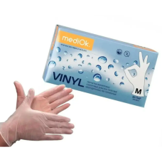 Рукавички вінілові MediOk Vinyl (100 шт./50 пар), прозорі, Прозорий, M