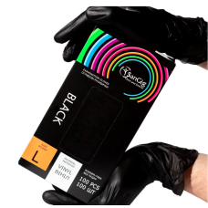 Чорні вінілові рукавички SanGig, щільність 5 г. — 100 шт L