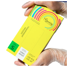 Вінілові рукавички SanGig, щільність 4.4 г. - 100 шт, S