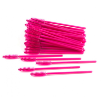 Eyebrow and eyelash brushes, 50 pcs. pink