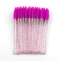 Щіточки для брів і вій з блистками, 50 шт фіолтетові