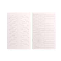 Искусственная кожа для перманентного макияжа с рисунком бровей двусторонняя (розовая)