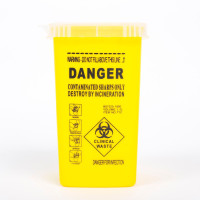 Receptacle for used disposables (needles, cartridges), (Yellow)