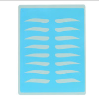 Sztuczna skóra do makijażu permanentnego z wzorem brwi (niebieska)