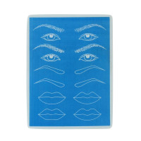 Sztuczna skóra do makijażu permanentnego 3D (oczy+usta+brwi, niebieska)