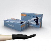 MediOk BLACK powder-free nitrile gloves, size S, 100 pcs.