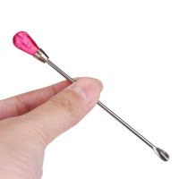 Spoon for dialing and mixing henna, pigment, pink